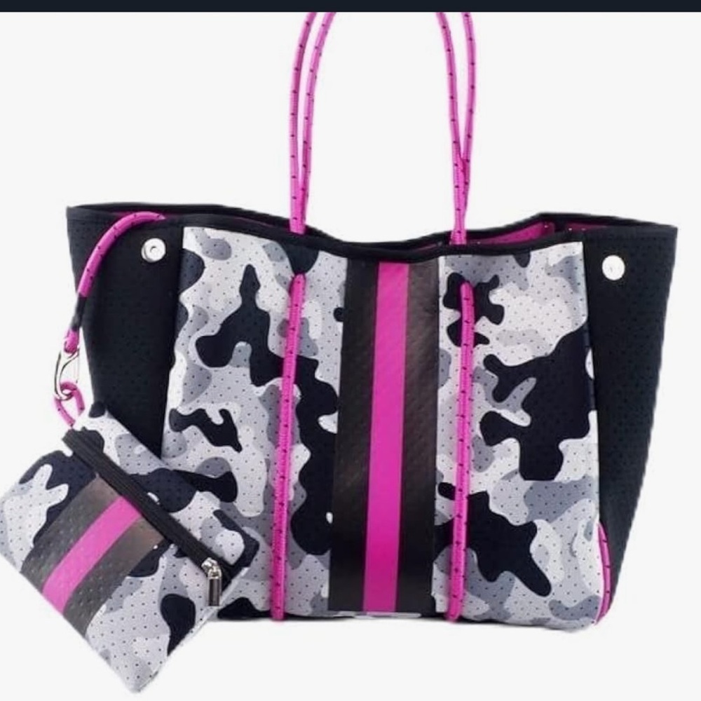 Neoprene Water Proof Fabric. Large Tote to fit anything. Gym, Beach, diaper bag.